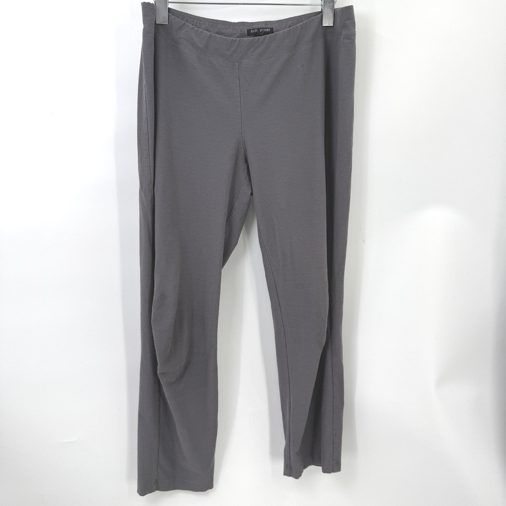 Eileen Fisher Leggings Women PL Gray Stretch Comfortable Minimalist Quiet Luxury